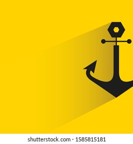 anchor with drop shadow in yellow background