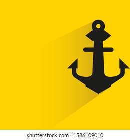 anchor with drop shadow in yellow background