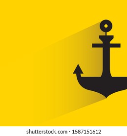 anchor with drop shadow in yellow background