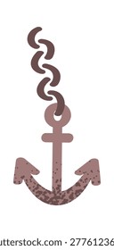 Anchor Dropping With Chain Grunge Style