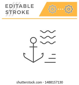 Anchor editable stroke line icon