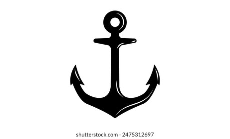 anchor emblem, black isolated silhouette