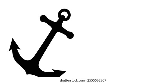 Anchor emblem. Cartoon anchor marine symbol or logo. Ship or boat anchors. Shipping signs. Ships anchored.