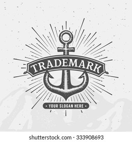 Anchor emblem. Element for company logo, business identity, print products or other design. Vector illustration.