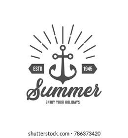 Anchor emblem. Element for company logo, business identity, print products or other design. Vector illustration.