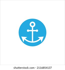 anchor emblem icon, vector, illustration, 10 eps
