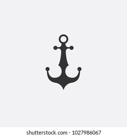Anchor emblem. Template sailor icon. Marine symbol symbol. Vector illustration of a yacht club, travel agency. theme of travel. Graphic logo, logotype for design