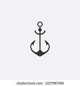 Anchor emblem. Template sailor icon. Marine symbol symbol. Vector illustration of a yacht club, travel agency. theme of travel. Graphic logo, logotype for design