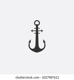 Anchor emblem. Template sailor icon. Marine symbol symbol. Vector illustration of a yacht club, travel agency. theme of travel. Graphic logo, logotype for design