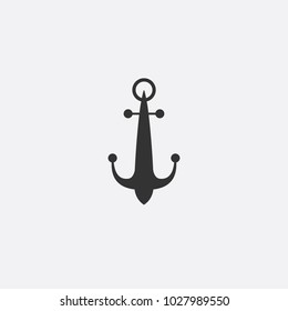 Anchor emblem. Template sailor icon. Marine symbol symbol. Vector illustration of a yacht club, travel agency. theme of travel. Graphic logo, logotype for design