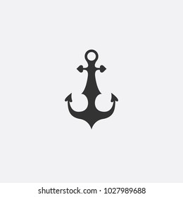 Anchor emblem. Template sailor icon. Marine symbol symbol. Vector illustration of a yacht club, travel agency. theme of travel. Graphic logo, logotype for design