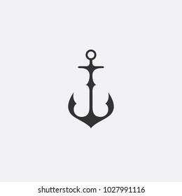 Anchor emblem. Template sailor icon. Marine symbol symbol. Vector illustration of a yacht club, travel agency. theme of travel. Graphic logo, logotype for design