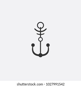 Anchor emblem. Template sailor icon. Marine symbol symbol. Vector illustration of a yacht club, travel agency. theme of travel. Graphic logo, logotype for design