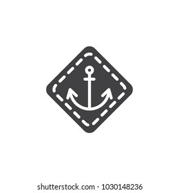 Anchor emblem vector icon. filled flat sign for mobile concept and web design. Marine simple solid icon. Symbol, logo illustration. Pixel perfect vector graphics
