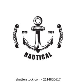 anchor emblem in vintage monochrome style. premium vector