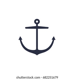 Anchor emblem. Yacht style design. Nautical sign, symbol. Universal icon. Simple logotype template. Vector illustration.