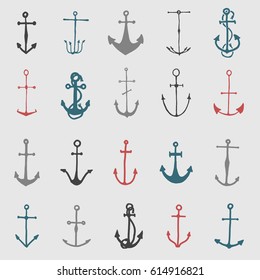 Anchor engraved vintage in old hand drawn or tattoo style, drawing for marine, aquatic or nautical theme, wood cut