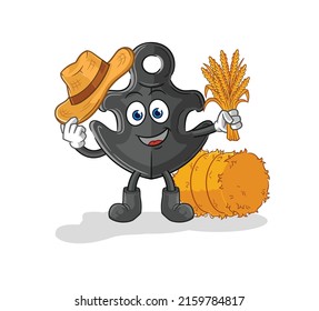 der Ankerbauer Maskottchen. Cartoon-Vektorgrafik