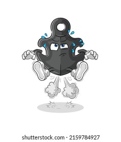 the anchor fart jumping illustration. character vector