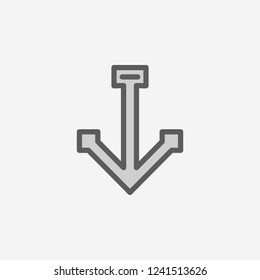 anchor field outline icon. Element of 2 color simple icon. Thin line icon for website design and development, app development. Premium icon
