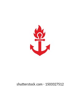 Anchor and Fire icon, logo design inspiration