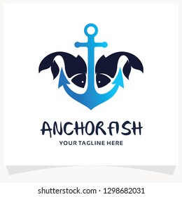 Anchor Fish Logo Design Template Inspiration