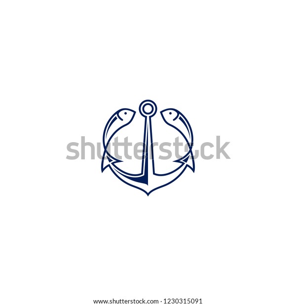 Anchor Fish Shaped Together Make Unique Stock Vector (Royalty Free