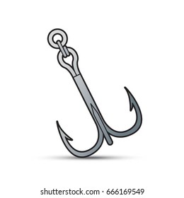 anchor or fishing hook graphic in color-vector drawing