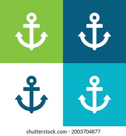 Anchor Flat four color minimal icon set
