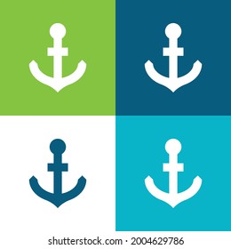 Anchor Flat four color minimal icon set