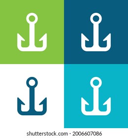 Anchor Flat four color minimal icon set