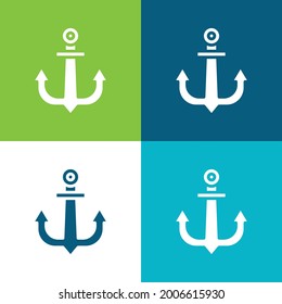 Anchor Flat four color minimal icon set