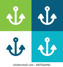 Anchor Flat four color minimal icon set
