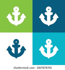 Anker Vier-Farben-Minimal-Icon-Set
