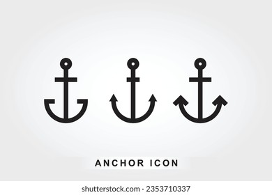 Anchor flat icon design vector on white background