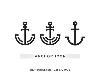 Anchor flat icon design vector on white background