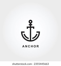 Ankerflachsymbol-Logo-Vektorgrafik 