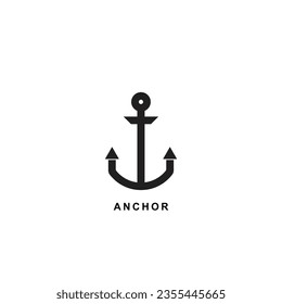 Ankerflachsymbol-Logo-Vektorgrafik 