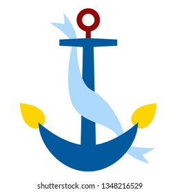 Anchor flat illustration on white