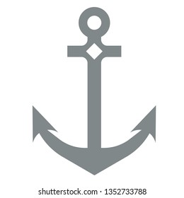 anchor flat illustration on white