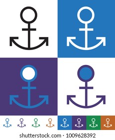 Anchor Flat minimal icon vector