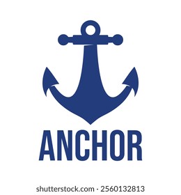 anchor flat minimalist logo design