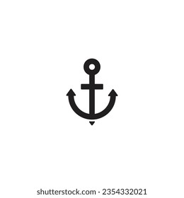 Anchor flat simple icon design vector
