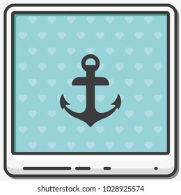 Anchor flat vector icon.