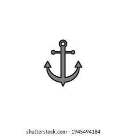 Anchor flat vector icon. Sea anchor flat vector icon