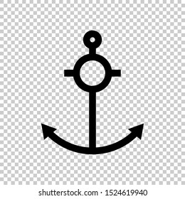 anchor flat vector isolated on transparent background