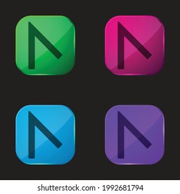 Anchor four color glass button icon