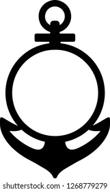 Anchor Frame Circle Vector Silhouette Illustration Black