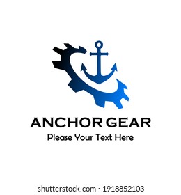 Anchor gear logo template illustration