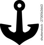 anchor glyph icon illustration vector